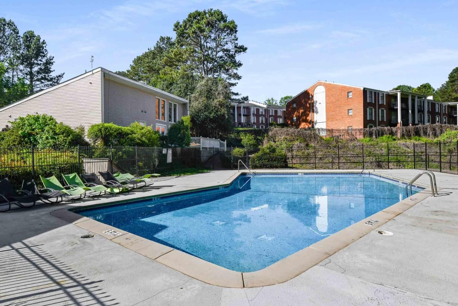 pool area at austell apartments